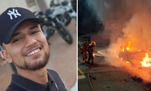 Acidente mata jovem e deixa carro e moto destruídos pelo fogo em Goiânia