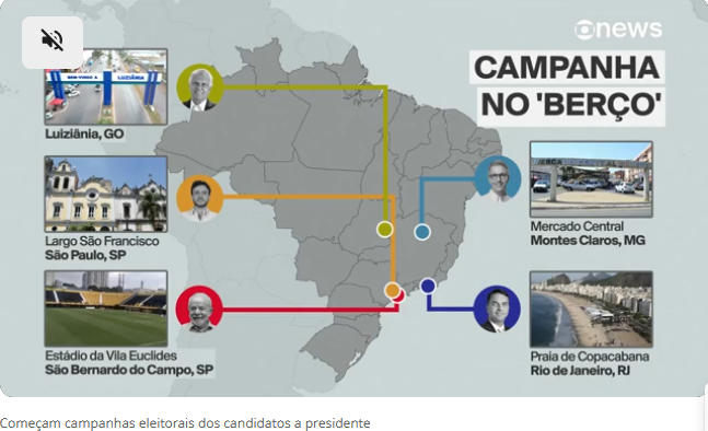 Candidatos à Presidência iniciam campanha neste domingo; confira atividades