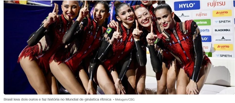 Brasil faz história e conquista dois ouros no Mundial de ginástica rítmica